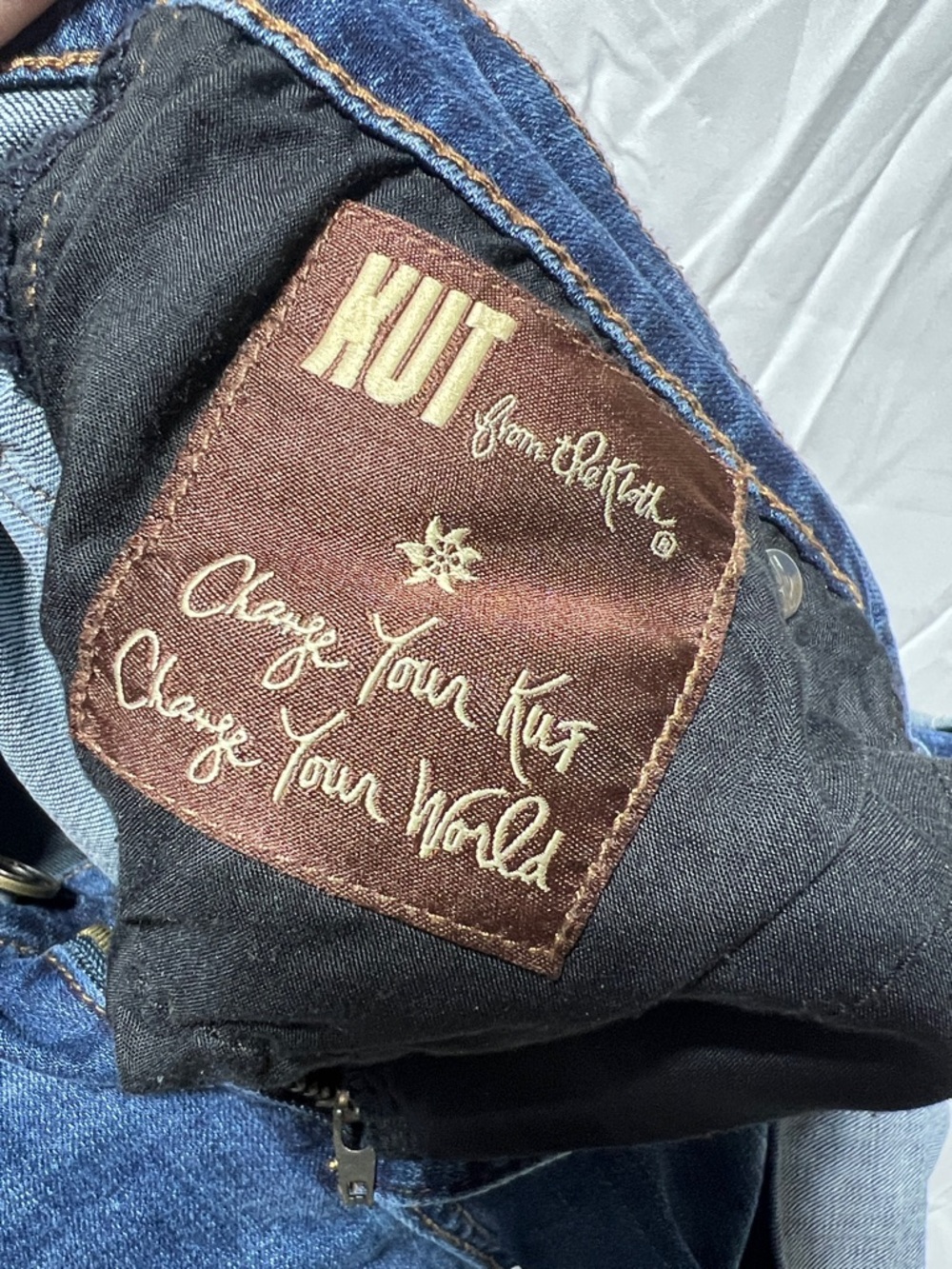 Kut from the Kloth Dark Blue Rolled Cuff Denim Shorts - Picture 4 of 6